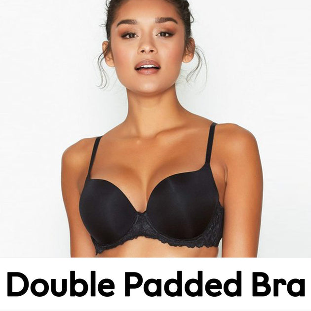 Black double padded pushup bra