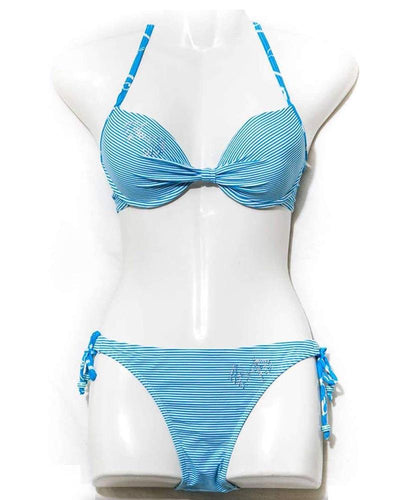 Blue Zebra Single Padded Bikini Set - Fancy Bra Panty Set - Bikini - diKHAWA Online Shopping in Pakistan