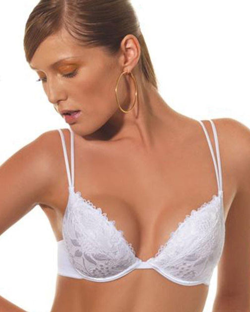 Embroidered Designed Beige Net Bra , Non Padded - Under Wired Bra - By Sexy  Lady