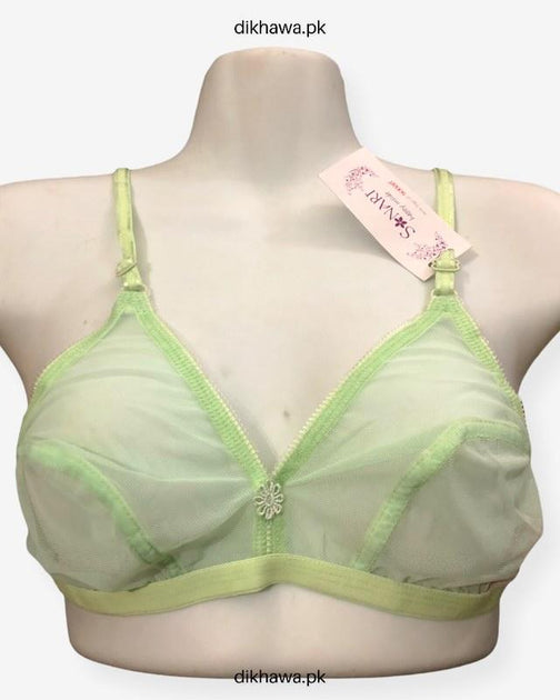 Buy Sonari Green And Black Satin Bra Pack Of 2 Online at Low