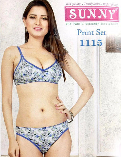 Sunny Print Set 1115 - Bra Panty Set - Bra Panty Sets - diKHAWA Online Shopping in Pakistan
