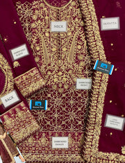 Asim Jofa Embroidered Chiffon Suit – Luxury Formal 3-Piece Ensemble