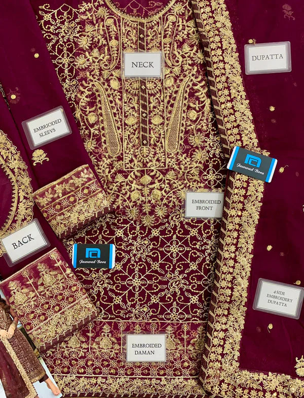 Asim Jofa Embroidered Chiffon Suit – Luxury Formal 3-Piece Ensemble
