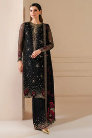 Jazmine | Black Chiffon Embroidered 3-Piece Dress