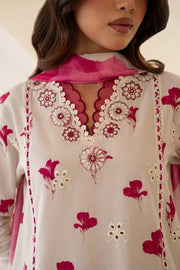 Iznik Lawn Collection – Unstitched 3-Piece Embroidered Chikan Kari Suit