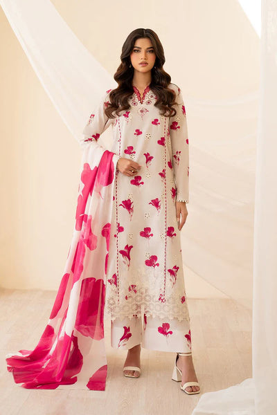 Iznik Lawn Collection – Unstitched 3-Piece Embroidered Chikan Kari Suit