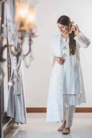 Ayeza Khan Chikankari Luxury Lawn Suit – Heavy Embroidered Schiffli Cutwork Design