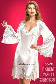 Nurteks - Exclusive Bridal Wedding Honeymoon 2Pc Designer Nighty Set 5320 - Turkish Brand