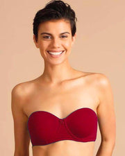 Maroon Pushup Bra - Massage Form Bra With Removable Straps - Underwired Single Padded Bra