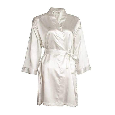 Ivory Satin Short Night Gown - Ladies Gown - diKHAWA Online Shopping in Pakistan