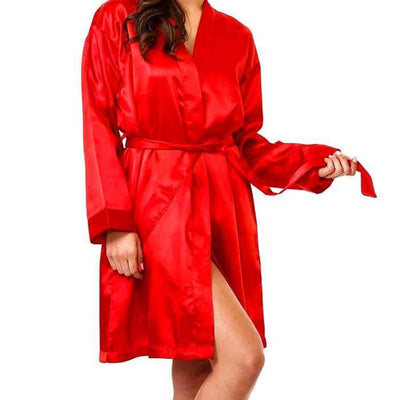 Red Satin Short Night Gown - Ladies Gown - diKHAWA Online Shopping in Pakistan