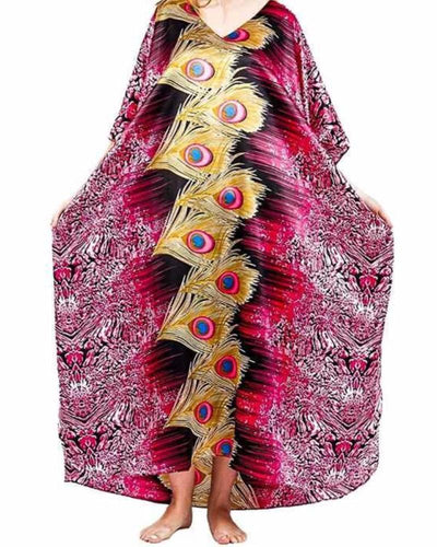 Peacock Long Kaftan By Valerie - Kaftan - diKHAWA Online Shopping in Pakistan