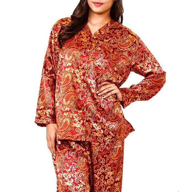 Valerie Printed Two Pcs Night Suit - Ladies Nightdress - diKHAWA Online Shopping in Pakistan