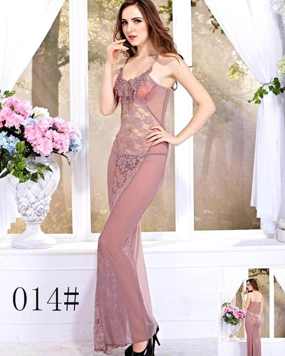 Bridal Sexy See Through Long Lace Nighty - 014