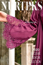 Nurteks - Exclusive Bridal Wedding Honeymoon 2Pc Short Nighty Set Maroon 5320 - Turkish Brand