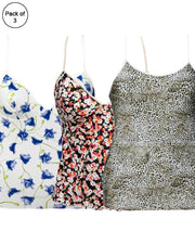 Pack of 3 Flowers Printed Fancy Casual Wear Camisole