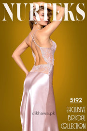 Nurteks - Exclusive Bridal Wedding Honeymoon 2Pc Long Nighty Set with Robe 5192 - Turkish Brand