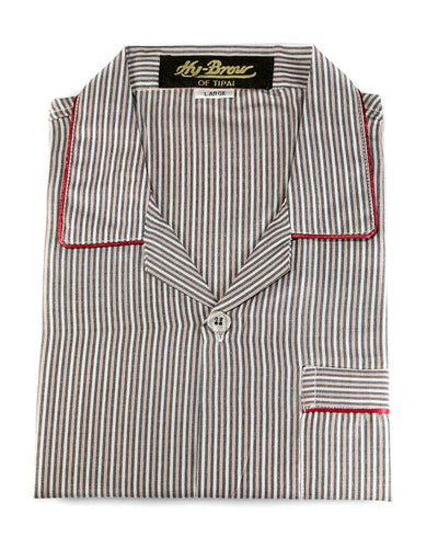 Mens Wedding Nightdress - Striped Design Nightwear By Hy-Brow Plus High Classic