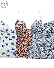 Pack of 3 Flowers Printed Fancy Casual Wear Camisole