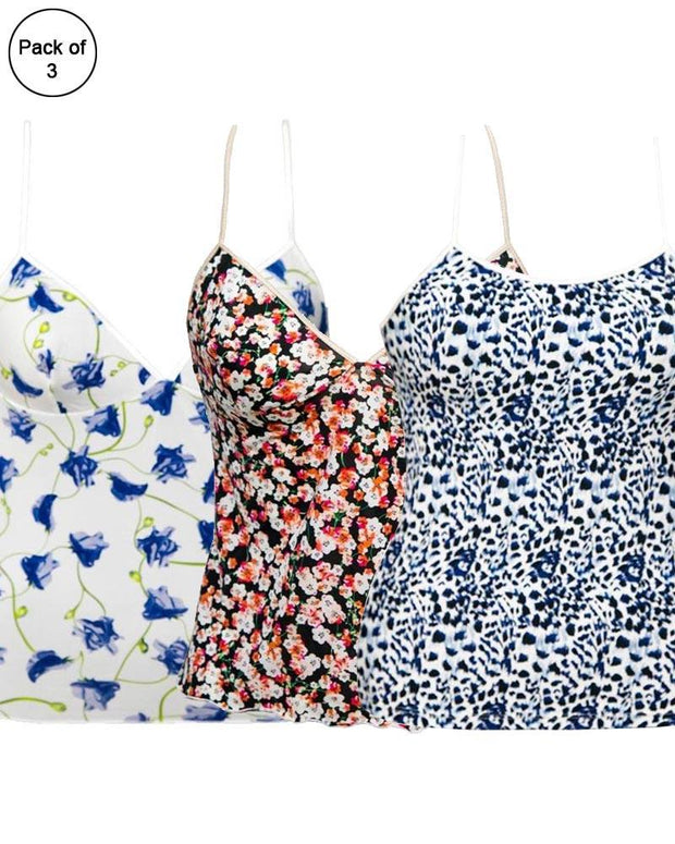 Pack of 3 Flowers Printed Fancy Casual Wear Camisole