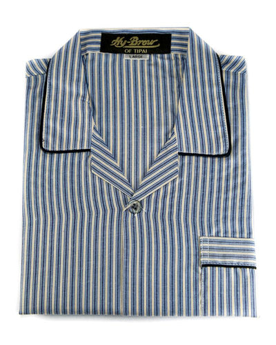 Mens Wedding Nightdress - Striped Design Nightwear By Hy-Brow Plus High Classic