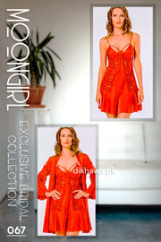 Moongirl - Exclusive Bridal 2Pc Short Nighty Wedding Honeymoon Nighty Set 067 - Turkish Brand