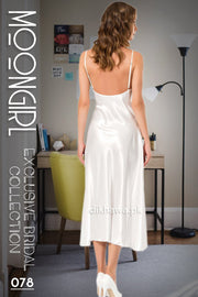 Moongirl - Exclusive Bridal 2Pc Long Nighty Set with Robe - Wedding Nightwear 078 - Turkish Brand