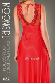 Moongirl - Exclusive Bridal 2Pc Long Nighty Set with Robe - Wedding Nightwear 082 - Turkish Brand