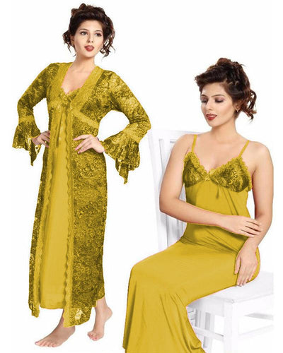 Bridal Golden Nighty - FL-0065 - Flourish 2 Piece Nightwear