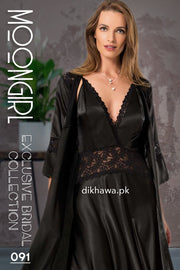 Moongirl - Exclusive Bridal 2Pc Long Nighty Set with Robe - Wedding Nighty Set 091 - Turkish Brand