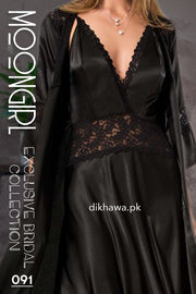 Moongirl - Exclusive Bridal 2Pc Long Nighty Set with Robe - Wedding Nighty Set 091 - Turkish Brand