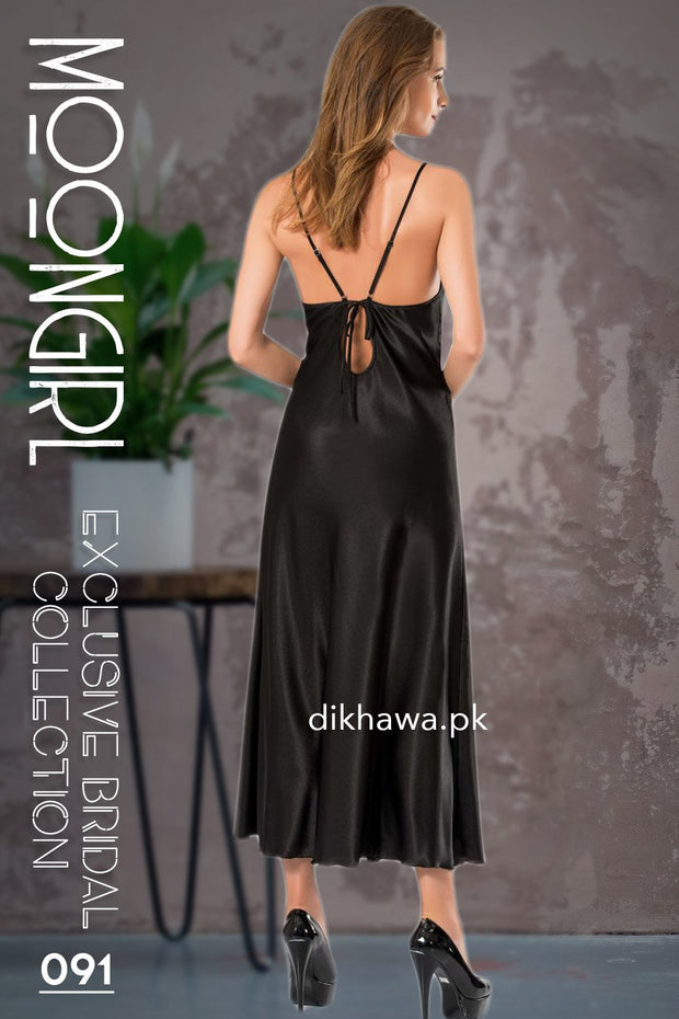 Moongirl - Exclusive Bridal 2Pc Long Nighty Set with Robe - Wedding Nighty Set 091 - Turkish Brand