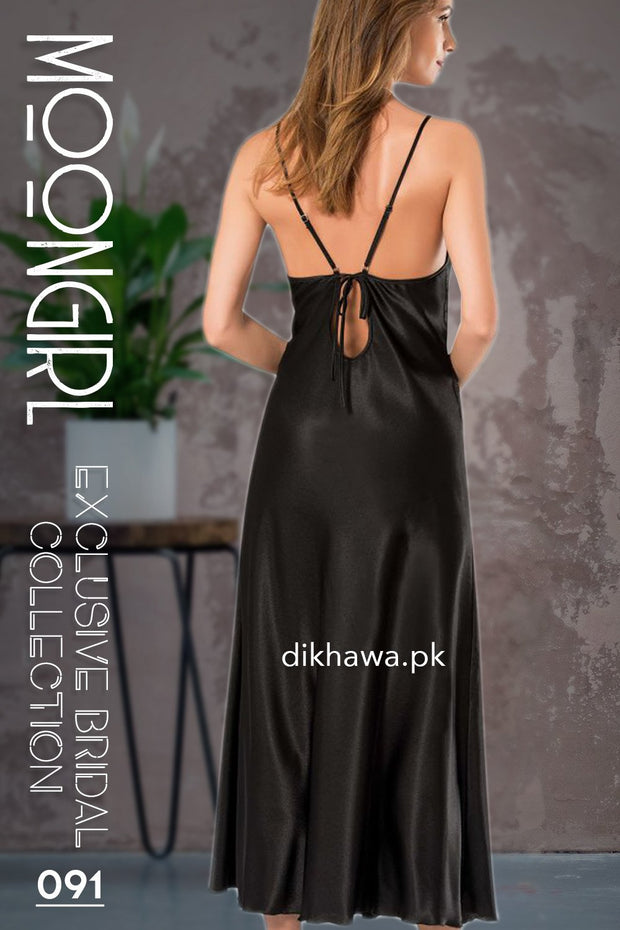 Moongirl - Exclusive Bridal 2Pc Long Nighty Set with Robe - Wedding Nighty Set 091 - Turkish Brand