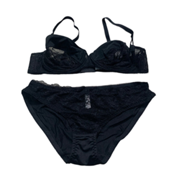 Black See Through Bra Panty Sets - Non Padded Underwired Bra