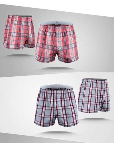 Pack of 2 - Mens Boxer Shorts - Woven Cotton Boxers