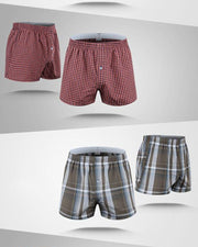 Pack of 2 - Mens Boxer Shorts - Woven Cotton Boxers