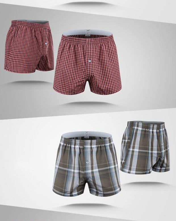 Pack of 2 - Mens Boxer Shorts - Woven Cotton Boxers