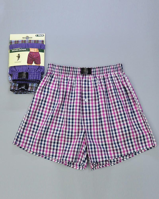 Pack of 2 - Mens Boxer Shorts - Woven Cotton Boxers