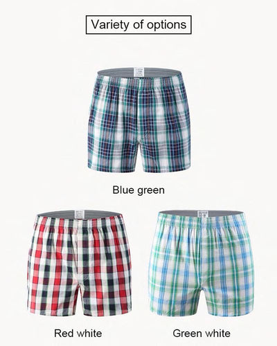 Pack of 2 - Mens Boxer Shorts - Woven Cotton Boxers