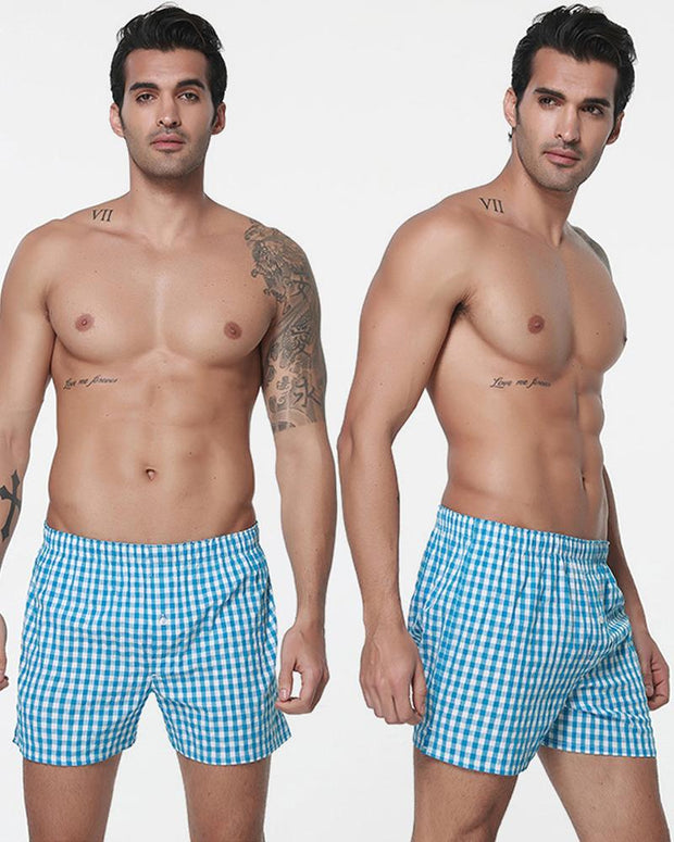 Pack of 2 - Mens Boxer Shorts - Woven Cotton Boxers