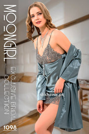 Moongirl - Exclusive Bridal 2Pc Short Nighty Wedding Honeymoon Nighty Set 1098 - Turkish Brand