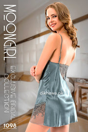 Moongirl - Exclusive Bridal 2Pc Short Nighty Wedding Honeymoon Nighty Set 1098 - Turkish Brand