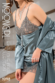 Moongirl - Exclusive Bridal 2Pc Short Nighty Wedding Honeymoon Nighty Set 1098 - Turkish Brand