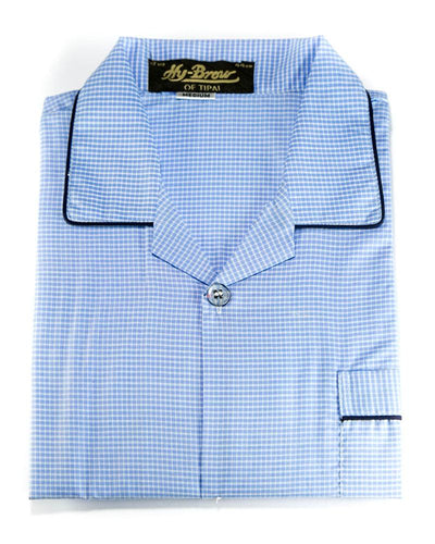 Mens Wedding Nightdress - Checkered Design Nightwear By Hy-Brow Plus High Classic