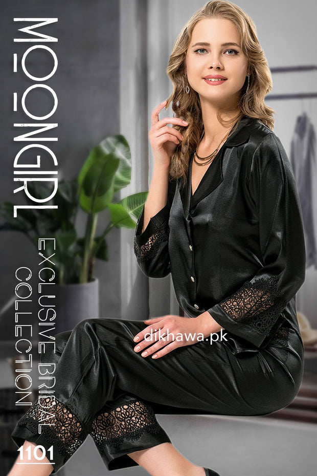 Moongirl - Exclusive Bridal Wedding Nightdress & 2Pc Pajama Set 1101 - Turkish Brand