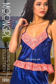 Moongirl - Exclusive Bridal 2Pc Short Nighty Cami Set & Wedding Nighty 1201 - Turkish Brand
