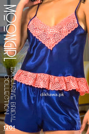 Moongirl - Exclusive Bridal 2Pc Short Nighty Cami Set & Wedding Nighty 1201 - Turkish Brand