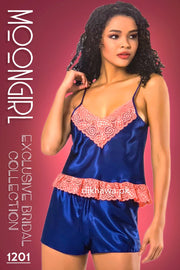 Moongirl - Exclusive Bridal 2Pc Short Nighty Cami Set & Wedding Nighty 1201 - Turkish Brand