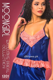 Moongirl - Exclusive Bridal 2Pc Short Nighty Cami Set & Wedding Nighty 1201 - Turkish Brand