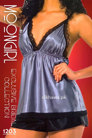 Moongirl - Exclusive Bridal 2Pc Short Nighty Cami Set & Wedding Nighty 1203 - Turkish Brand